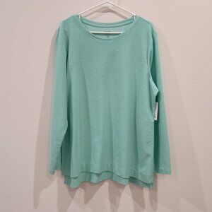 Croft & Barrow Women's Top Blouse Long Sleeves Plus XXL/2X, NEW